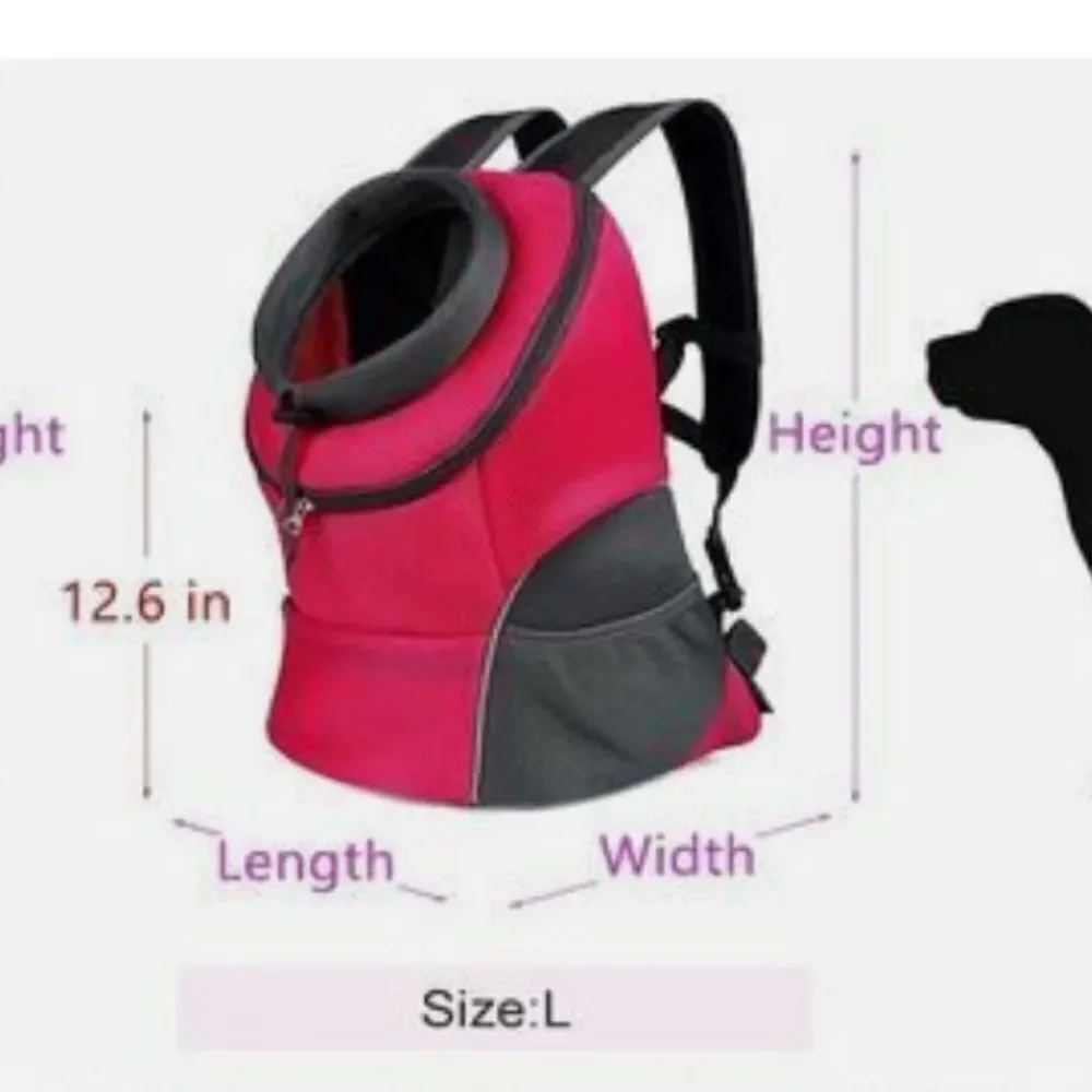 WOYYHO Dog Pet Carrier Backpack Mesh Breathable Head-Out-Pink-Large (3 in Stock)